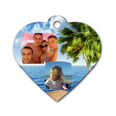Tropical Adventure (2 sided) Dog Tag - Dog Tag Heart (Two Sides)