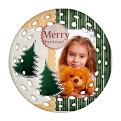 merry christmas - Round Filigree Ornament (Two Sides)