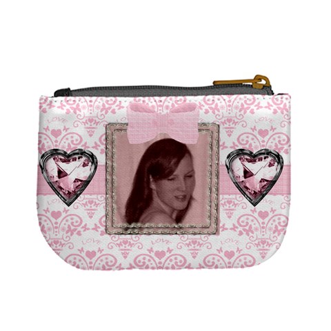 Pink Love Jewel Heart Mini Purse By Claire Mcallen Back