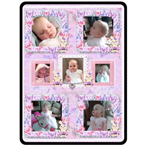 Flutter Bear Pink Girls Blanket Blankie By Claire Mcallen 80 x60  Blanket Front