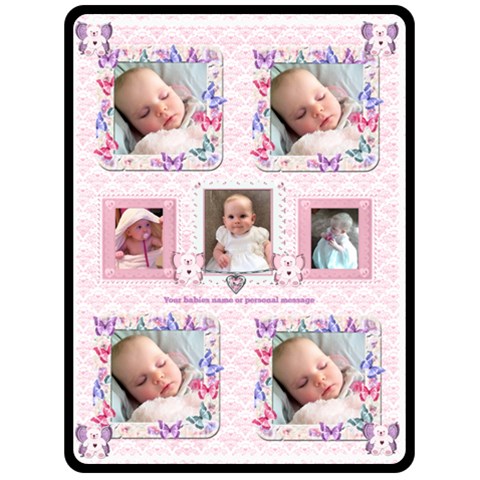 Flutter Bear Pink Girls Love Blanket Blankie By Claire Mcallen 80 x60  Blanket Front