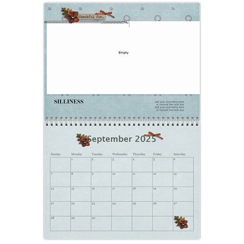 Wall Calendar 11 X 8 5:  Thankful For By Jennyl Sep 2025