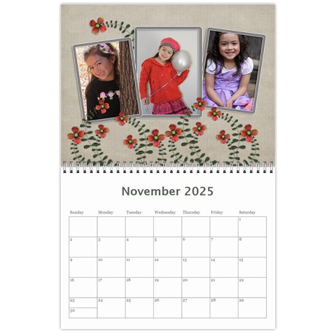 Wall Calendar 11 X 8 5 : Cherished Memories By Jennyl Nov 2025