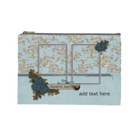 Large Cosmetic Bag: Thankful1 By Jennyl Front