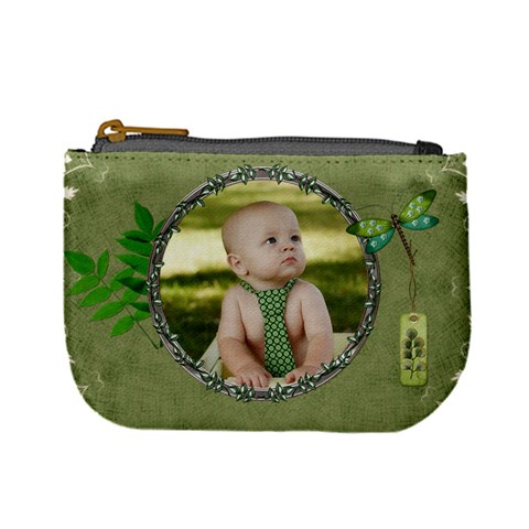 Green Nature Mini Coin Purse By Lil Front