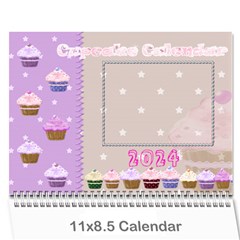 2024 Cupcake Calendar starting in February - Wall Calendar 11  x 8.5  (12-Months)