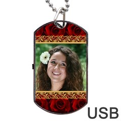 Rose Romance Dog Tag USB - Dog Tag USB Flash (One Side)