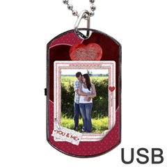 You and Me Tag USB Flash (Two Sides)  - Dog Tag USB Flash (Two Sides)