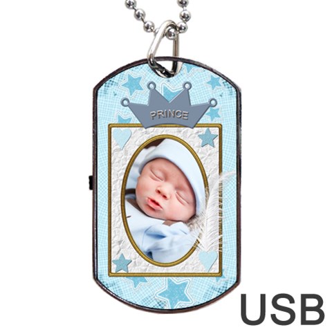 Little Prince Dog Tag Usb Flash (2 Sides) By Lil Front