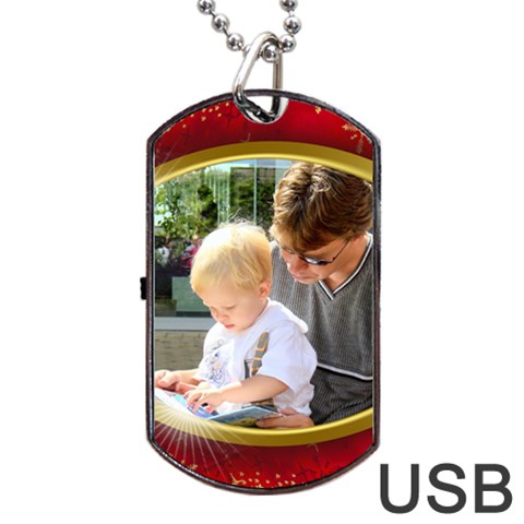 Gold Rim Dog Tag Usb (2 Sided) By Deborah Front