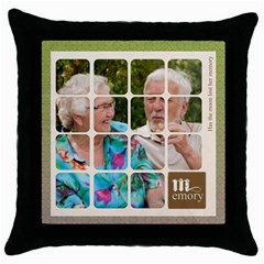 memory - Throw Pillow Case (Black)