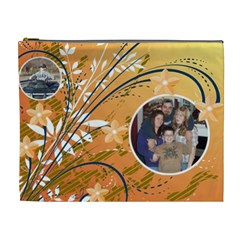 Orange Flower XL Cosmetic Bag (7 styles) - Cosmetic Bag (XL)