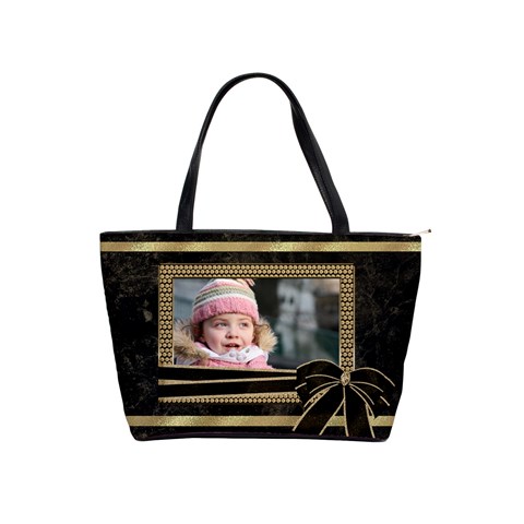 Gold And Black Marble Shoulder Bag By Deborah Front