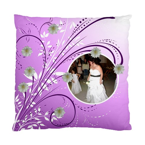 Purple Floral Cushion Case By Kim Blair Front