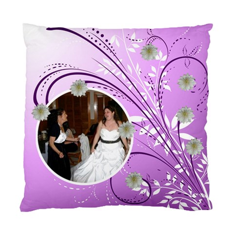 Purple Floral Cushion Case By Kim Blair Back