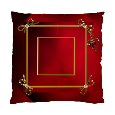 Red And Gold Framed (2 Sided) Cushion By Deborah Back