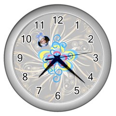 Squiggles clock 2 - Wall Clock (Silver)
