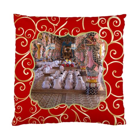 Red And Gold (2 Sided) Cushion By Deborah Back