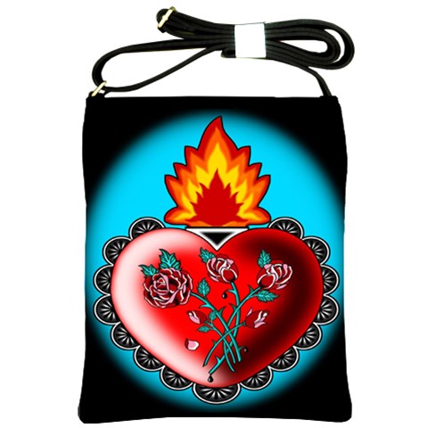Heart Fire Shoulder Sling Bag By Chaido Front