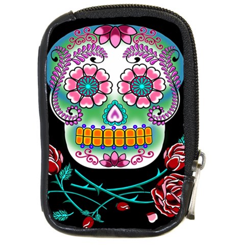 Sugar Skull Camera Leather Case By Chaido Front