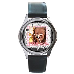 with love - Round Metal Watch