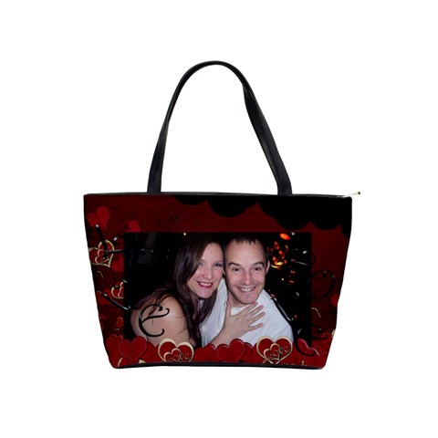 Red And Black Love Heart Bag By Claire Mcallen Front