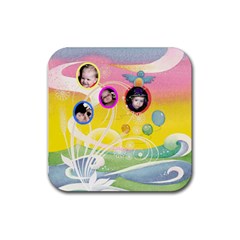 Colorful Swirls Coaster - Rubber Coaster (Square)