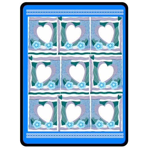 Blue Hearts Xl Blanket By Birkie 80 x60  Blanket Front