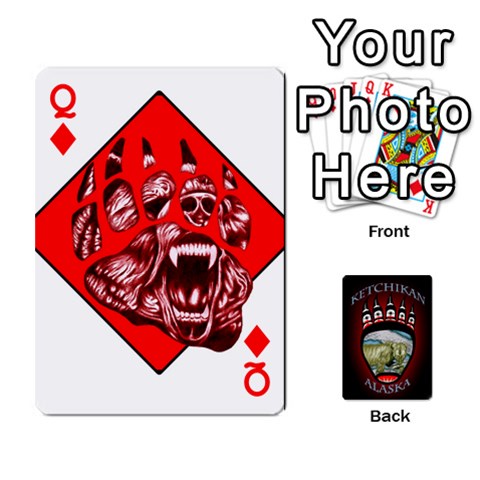 Queen Ketchikan Bear Paw Cards By Jeff Whitesides Front - DiamondQ