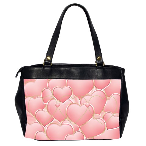 Pink Hearts Oversized Office Bag (2 Sided) By Deborah Back