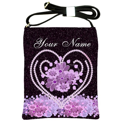 Purple Floral Heart Bag By Claire Mcallen Front