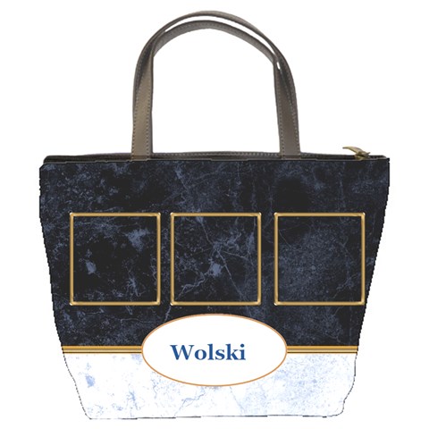 Blue And Marble Bucket Bag By Deborah Back