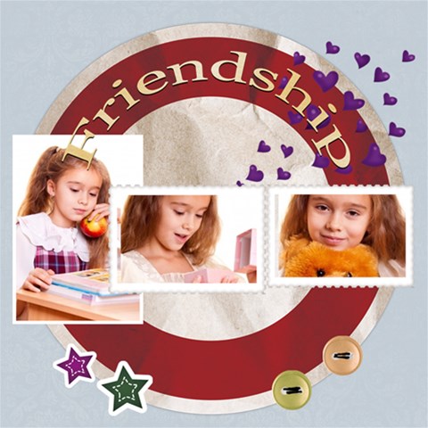 Friendship By Joely 12 x12  Scrapbook Page - 1