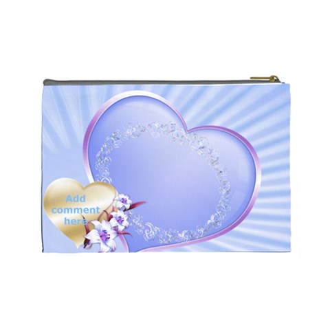 Blue Hearts Cosmetic Bag (large) By Deborah Back