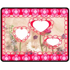 Floral Hearts 2 Med Blanket - Fleece Blanket (Medium)