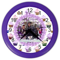 purple sparkle cupcake clock (4 styles) - Color Wall Clock