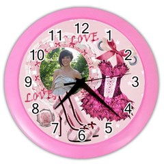 Girly Pink Shoes Wall Clock