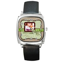 happy easter - Square Metal Watch