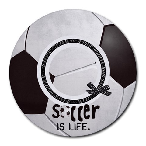 Round Mousepad, Soccer By Mikki 8 x8  Round Mousepad - 1