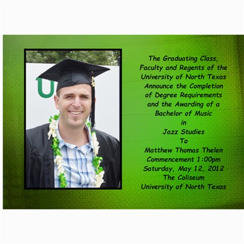 Matt Graduation By Lack Julie 7 x5  Photo Card - 2