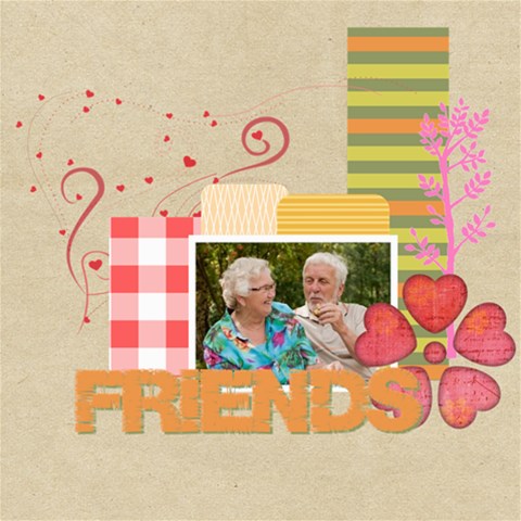 Friends By Joely 8 x8  Scrapbook Page - 1