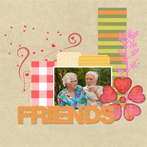 Friends By Joely 12 x12  Scrapbook Page - 1