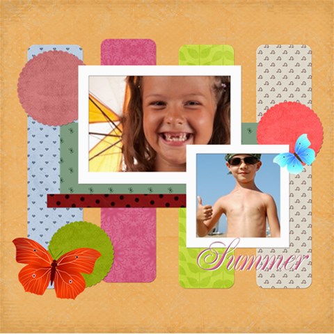 Summer By Joely 8 x8  Scrapbook Page - 1