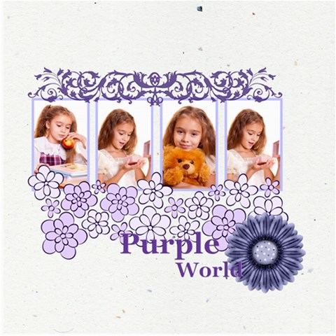 Purple Of World By Joely 8 x8  Scrapbook Page - 1