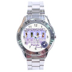 purple - Stainless Steel Analogue Watch