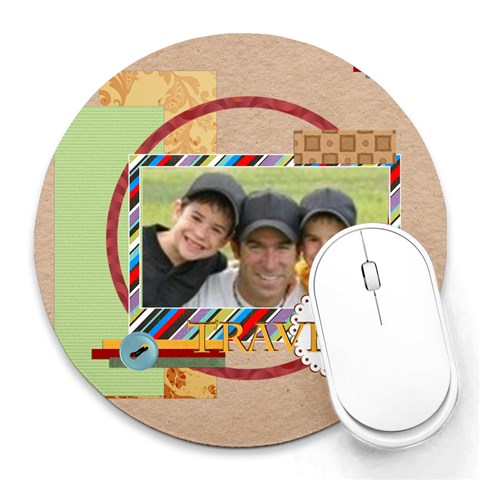 Travel By Joely 8 x8  Round Mousepad - 1