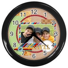 travel - Wall Clock (Black)