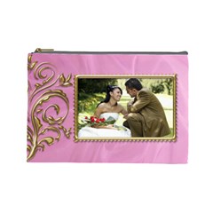 Pink and Gold Cosmetic Bag (Large)
