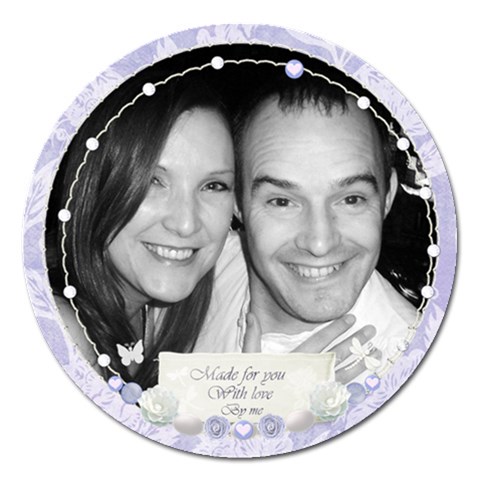 Made For You With Love Magnet Round By Claire Mcallen Front