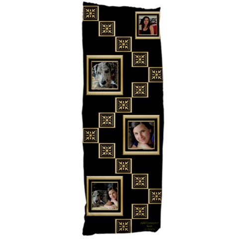 Black And Gold Body Pillow (2 Sided) By Deborah Front